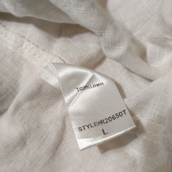 Tuckernuck Smocked Dress 100% Linen Puff Sleeves White Small S, Large L NWOT New - Picture 14 of 14